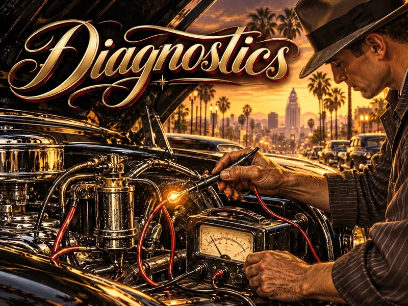 Concept illustration of automotive diagnostic testing